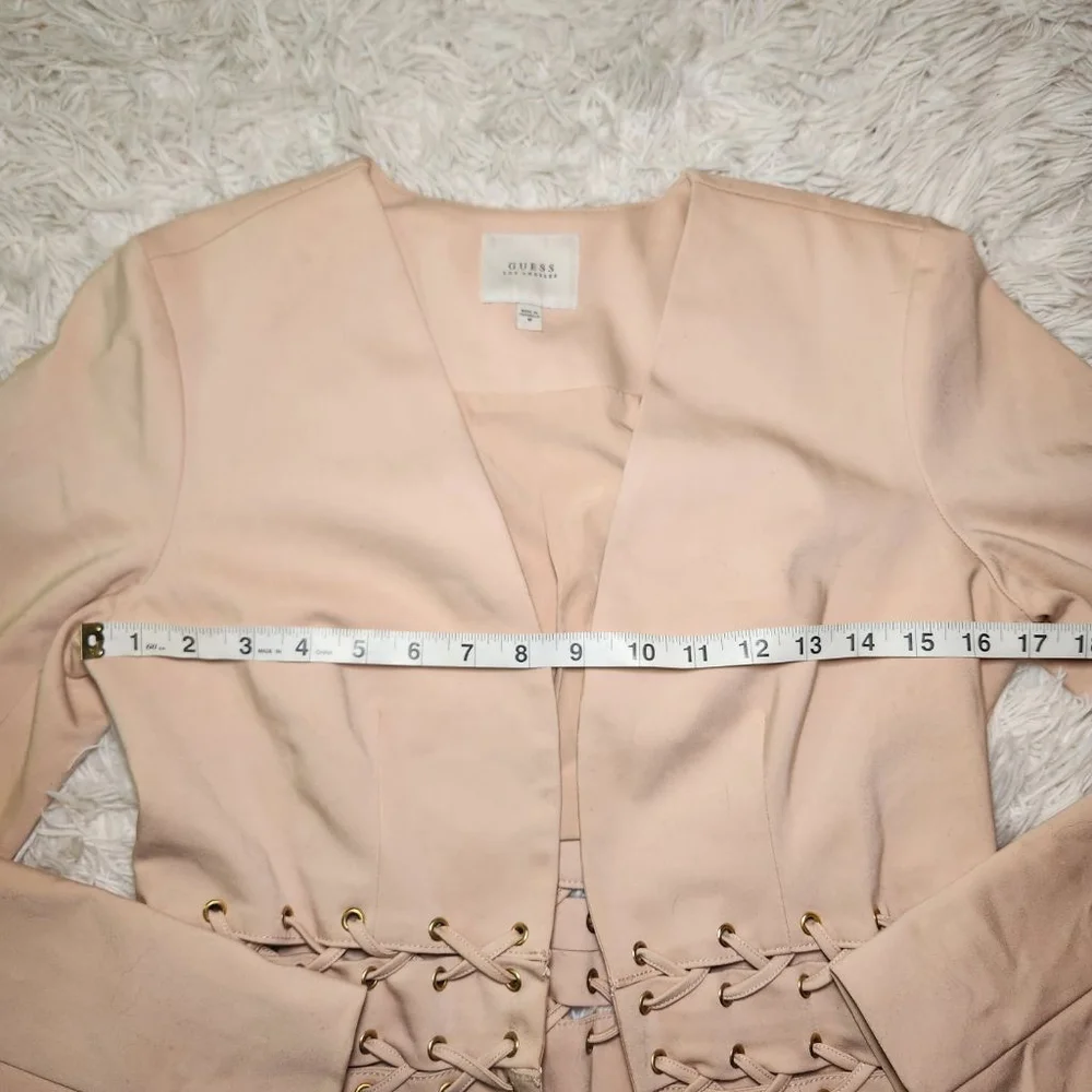 Guess Rugby Tan Miranda Lace Up Waist Blazer